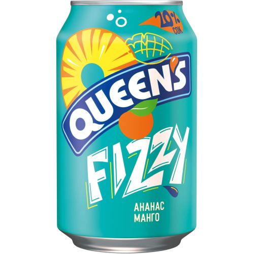 Queen's Fizzy газирана напитка ананас и манго (330 мл)
