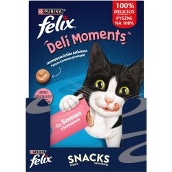 Felix Deli Moments вкусно течно лакомство за котки със сьомга (40 г)