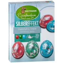 Heitmann течни бои за яйца, сребърен блясък, 3 цвята (1 бр.)