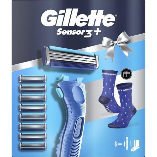 Gillette Sensor3 комплект самобръсначка с 8 ножчета, чорапи (1 бр.)