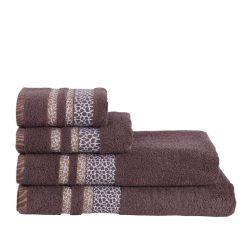 PNG хавлиена кърпа сафари, кафяво, 70 см х 140 см (1 бр.)