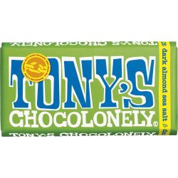 Tony's Chocolonely черен шоколад с бадеми и морска сол (180 г)