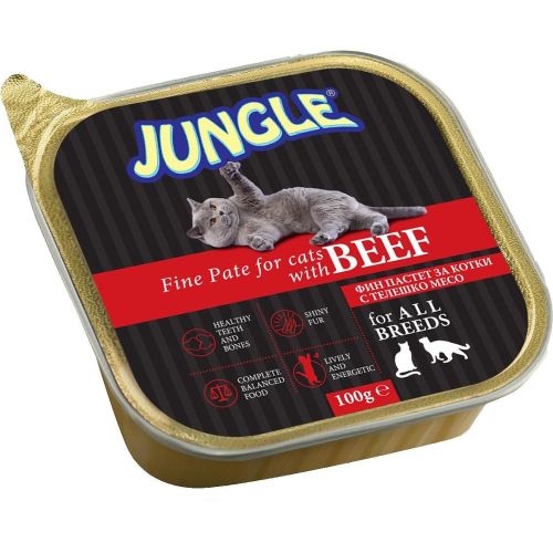 Jungle фин пастет за котки от телешко месо (100 г)