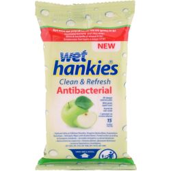 Wet Hankies Green Apple влажни кърпички (15 бр.)