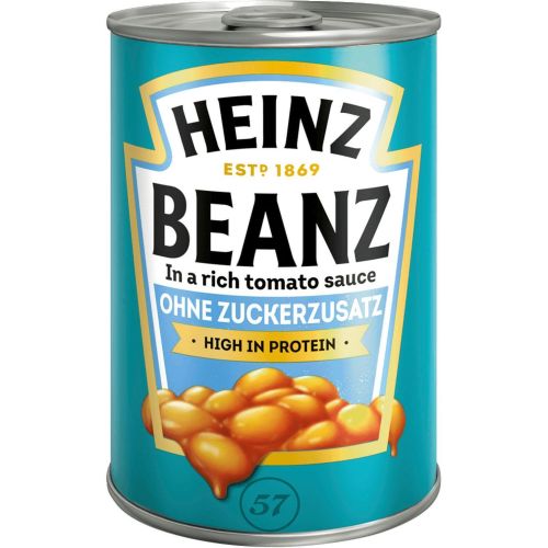 Heinz печен боб с доматен сос, без допълнителна захар (415 г)
