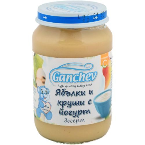 Ганчев десерт ябълки и круши с йогурт, 4+ месеца (190 г)