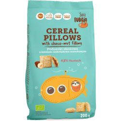Super Fudgio био веган безглутенови зърнени възглавнички с шоколадово-лешников крем (200 г)