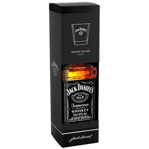Jack Daniel's бърбън с чаша в картонена кутия (700 мл)