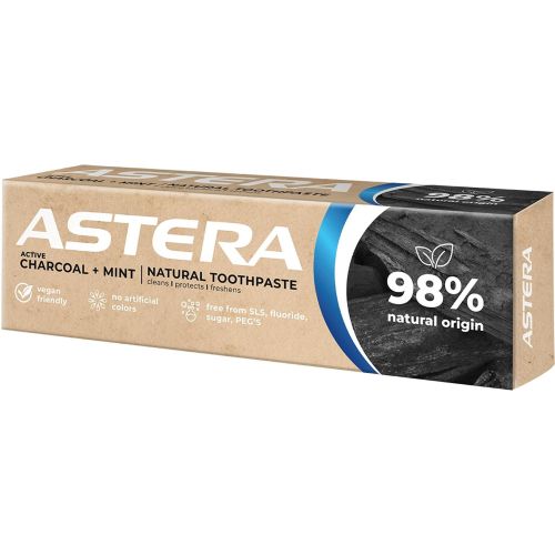 Astera Natural Charcoal + Mint паста за зъби (75 мл)