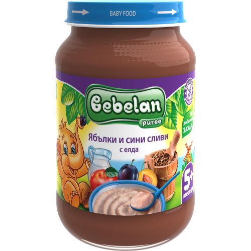 Bebelan млечна каша с ябълки, сливи и елда, 5+ месеца (190 г)
