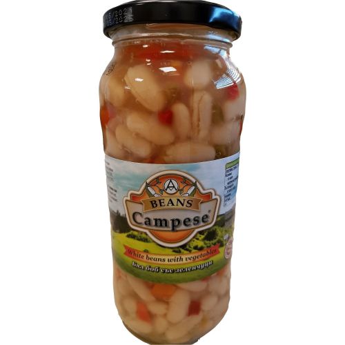 Campese бял боб със зеленчуци, буркан (540 г)