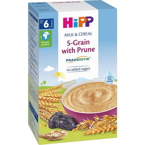 Hipp пребиотик инстантна млечна каша 5 зърна и сливи, 6+ месеца (250 г)