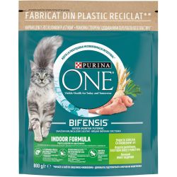 Purina One Cat Indoor Formula храна за котки с пуйка (800 г)