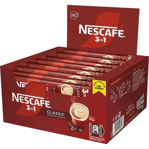 Nescafe 3in1 Classic разтворимо кафе, 28 бр. х 15.5 г (434 г)