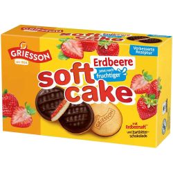 Griesson Soft Cake бисквити с ягодов пълнеж и тъмен шоколад, 2 x 150 г (300 г)