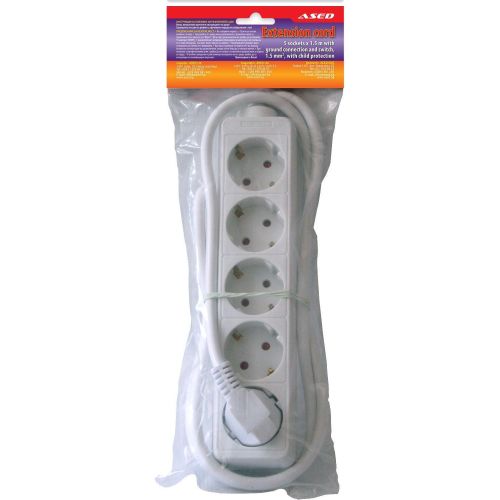 ASED разклонител 5 гнезна, сечение 1.55 мм., кабел 1.5 м. (1 бр.)