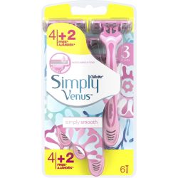 Venus Simply3 еднократни женски самобръсначки, 4 бр. + 2 бр. (6 бр.)