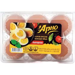 Арно пресни кокоши яйца, размер L (6 бр.)