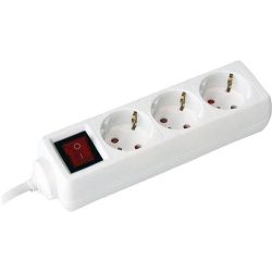 Commel разклонител с копче 3 гнезда бял 1.5 м (1 бр.)