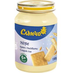 Слънчо бебешки десерт крем с бисквити (190 г)