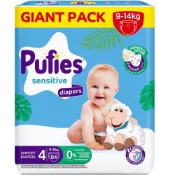 Pufies Sensitive бебешки пелени, размер Maxi 4, 9 кг - 14 кг (84 бр.)