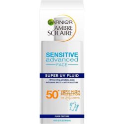 Garnier Ambre Solaire Sensitive SPF50 слънцезащитен флуид за лице (40 мл)