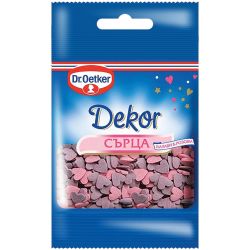 Dr. Oetker захарни сърца, лилави и розови (10 г)