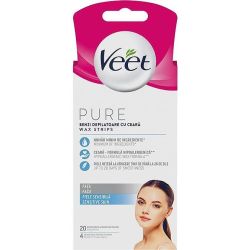 Veet депилиращи ленти за лице натурални с арганово масло (20 бр.)