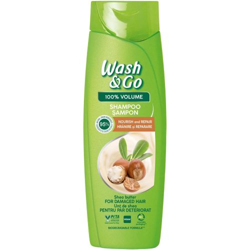 Wash & Go 100% Volume шампоан с масло от ший (360 мл)