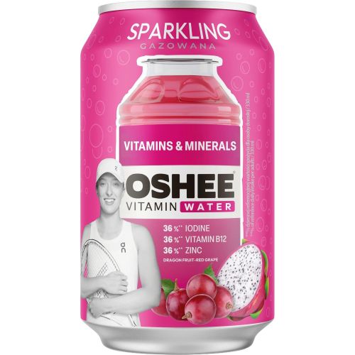 Oshee газирана вода витамини и минерали червено грозде и драконов фрут (330 мл)