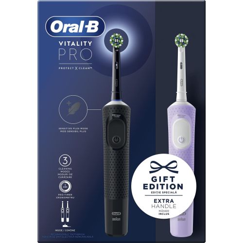 Oral-B Vitality Pro комплект електрическа четка за зъби Black + Lilac (2 бр.)