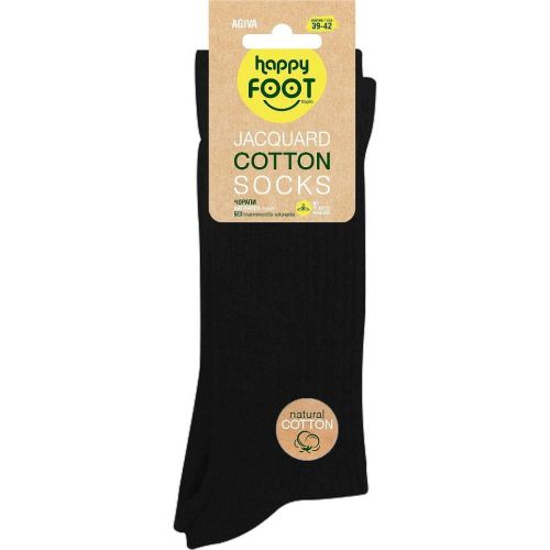 Happy Foottopia чорапи жакард черен памук 80%, размер 39 - 42 (1 бр.)