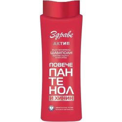 Здраве Актив възстановяващ шампоан против пърхот и косопад с пантенол и хинин (300 мл)