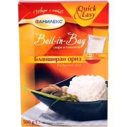 Фамилекс бланширан ориз, Boil-in-Bag, 4 бр. х 125 г (250 г)