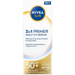 Nivea Sun 2in1 Primer дневен UV серум, SPF50+ (30 мл)
