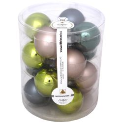 Коледни топки 3 цвята, 4 см, 16 бр. (1 бр.)