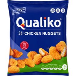 Qualiko замразени панирани пилешки хапки от филе (1 кг)