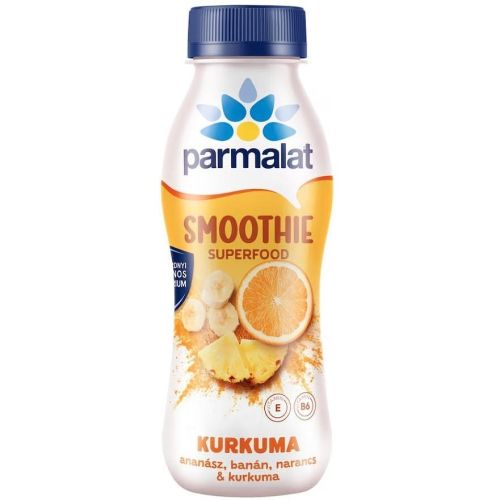 Parmalat Smoothie ананас, банан и портокал с куркума, нискомаслена кисело-млечна напитка (330 г)