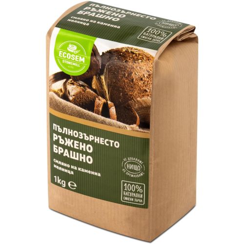 Екосем пълнозърнесто брашно от ръж (1 кг)