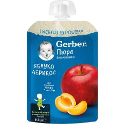 Gerber пауч плодов десерт ябълка и кайсия (150 г)