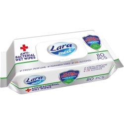 Lara Med антибактериални кърпички за ръце и лице (80 бр.)