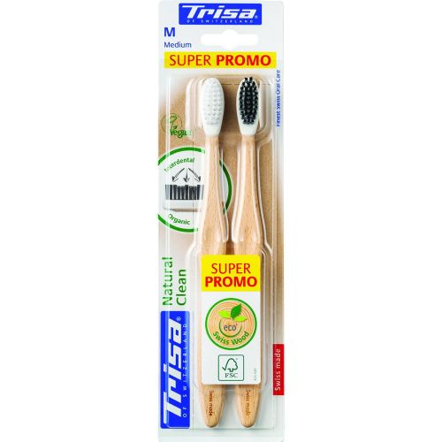Trisa Natural Clean Medium Duo четка за зъби (2 бр.)