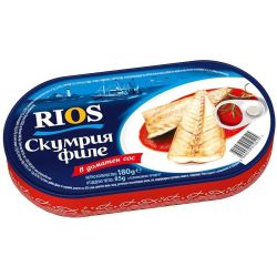 Rios скумрия филе в доматен сос (180 г)
