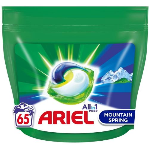 Ariel AllIn1 Pods Mountain Spring гел капсули за пране, 65 пранета (65 бр.)