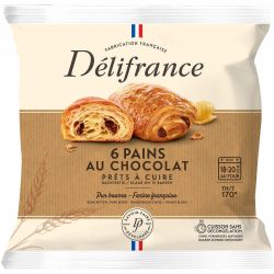 Delifrance френски кроасани с шоколад, замразени, 5 бр. х 70 г (350 г)