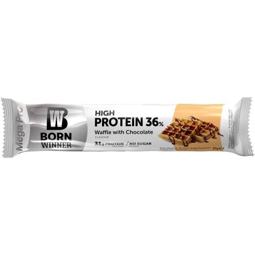 Born Winner Mega Pro протеинов бар гофрета с шоколад (85 г)