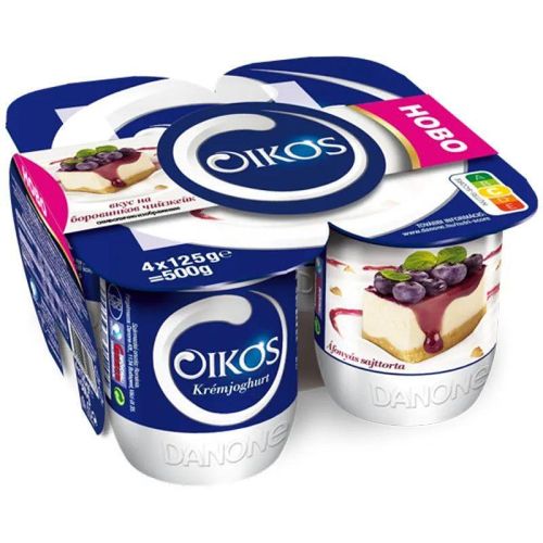 Danone Oikos млечен десерт боровинков чийзкейк, 4 бр. х 125 г (500 г)