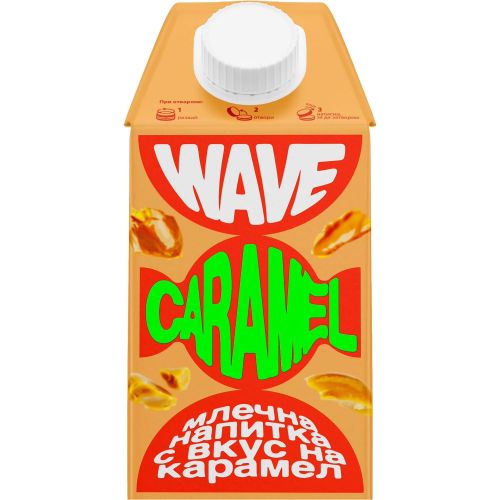 Wave плодово мляко с вкус на карамел, UHT (500 мл)