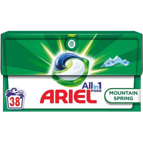 Ariel AllIn1 Pods Mountain Spring капсули за бяло пране планиска пролет, 38 пранета (38 бр.)