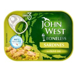 John West сардини в слънчогледово олио, без кости (95 г)